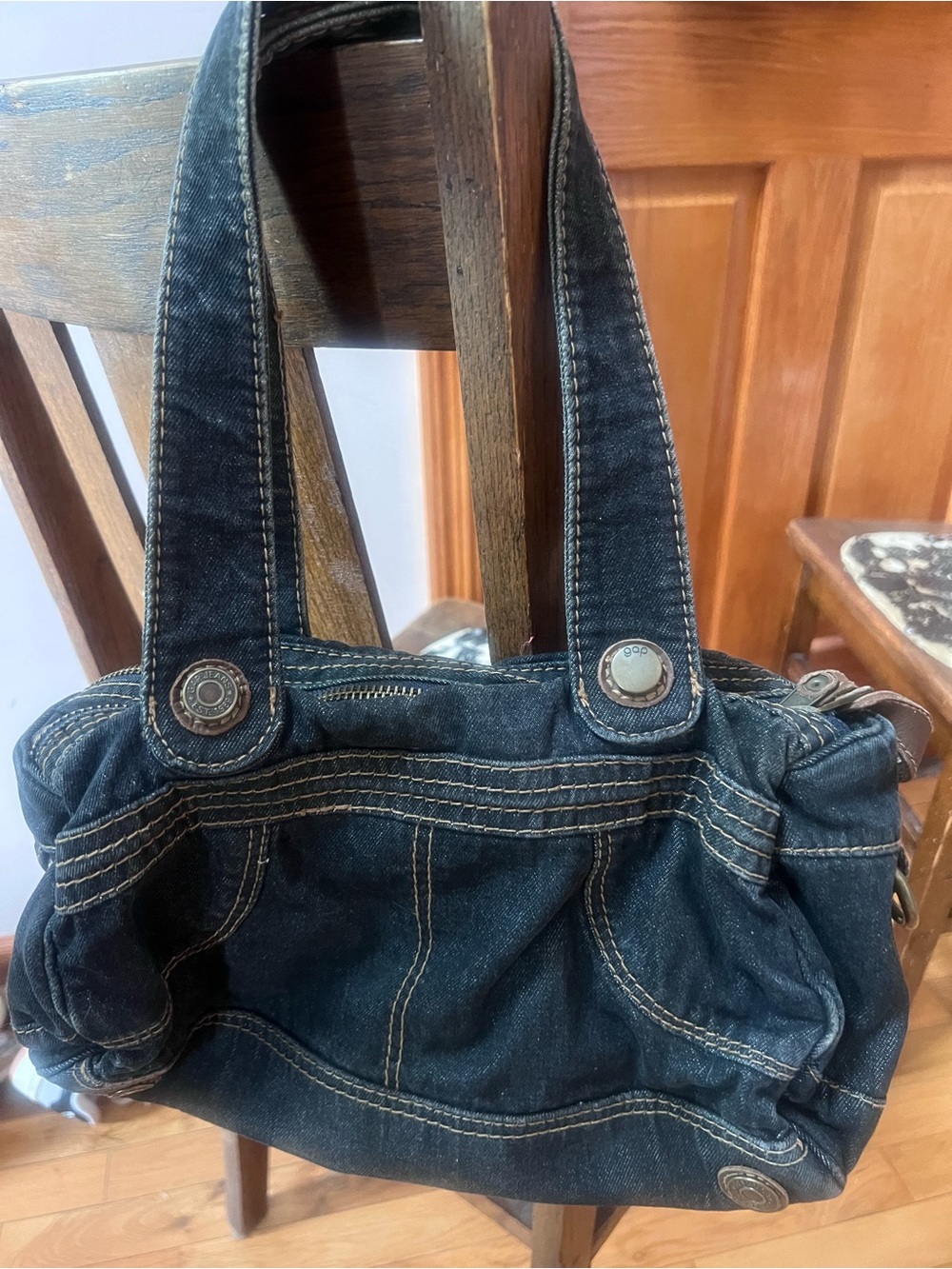 Denim Gap Shoulder Bag in Dark Blue